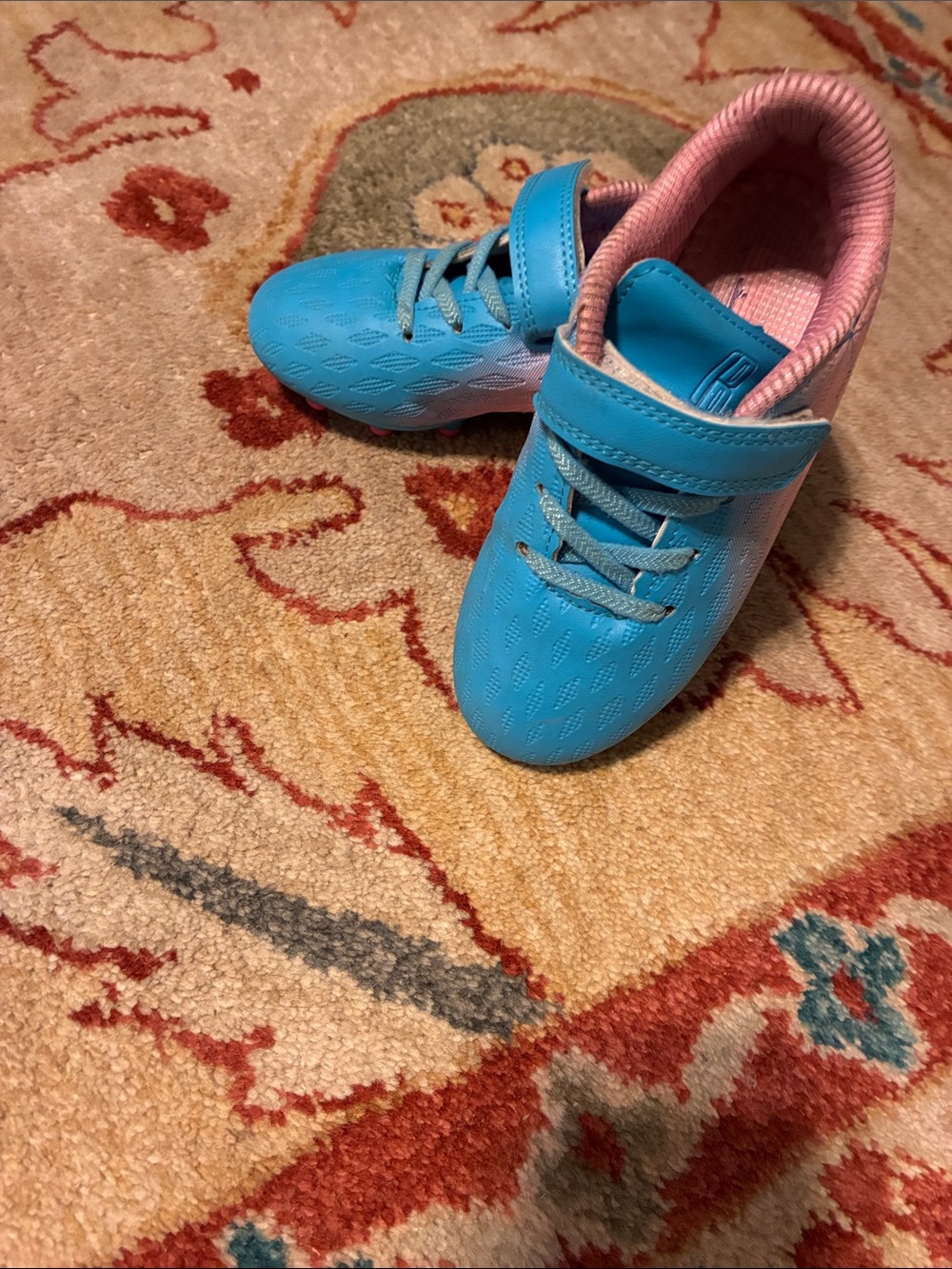 Cleats  Blue and Pink Velcro Soccer Cleats youth girl